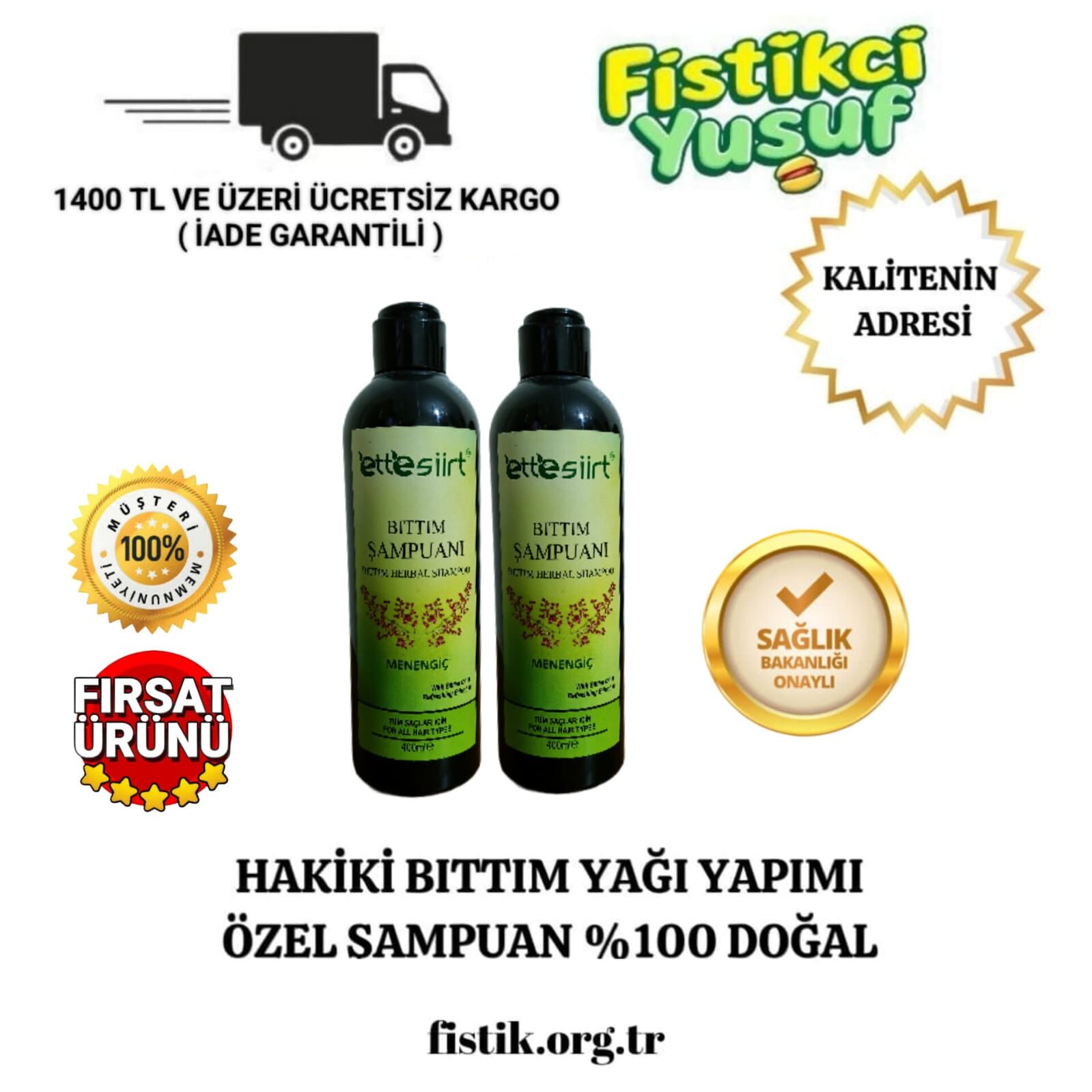 2 ADET BITTIM ŞAMPUANI 400 ML