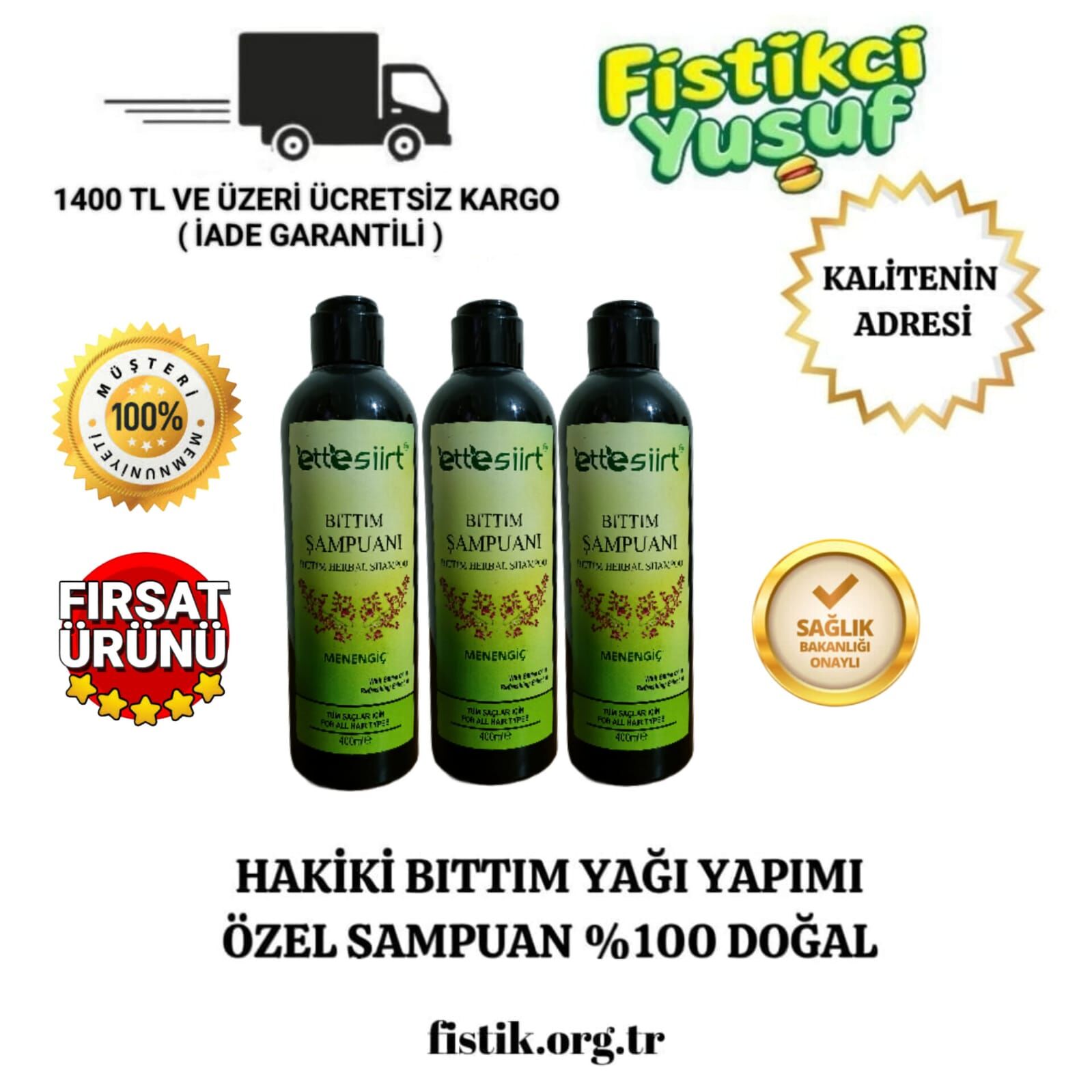 3 ADET BITTIM ŞAMPUANI 400 ML