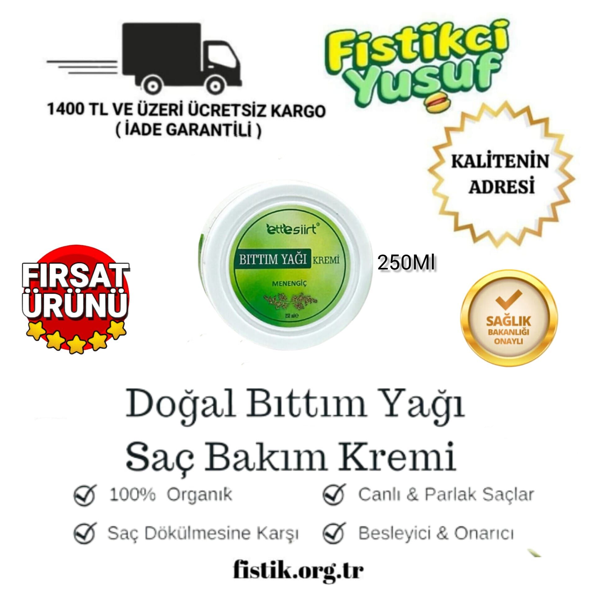 1 ADET BITTIM YAĞI SAÇ BAKIM KREMİ