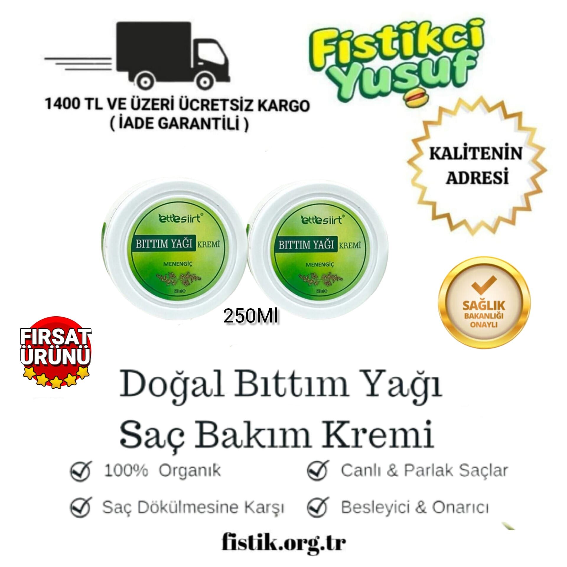 2 ADET BITTIM YAĞI SAÇ BAKIM KREMİ