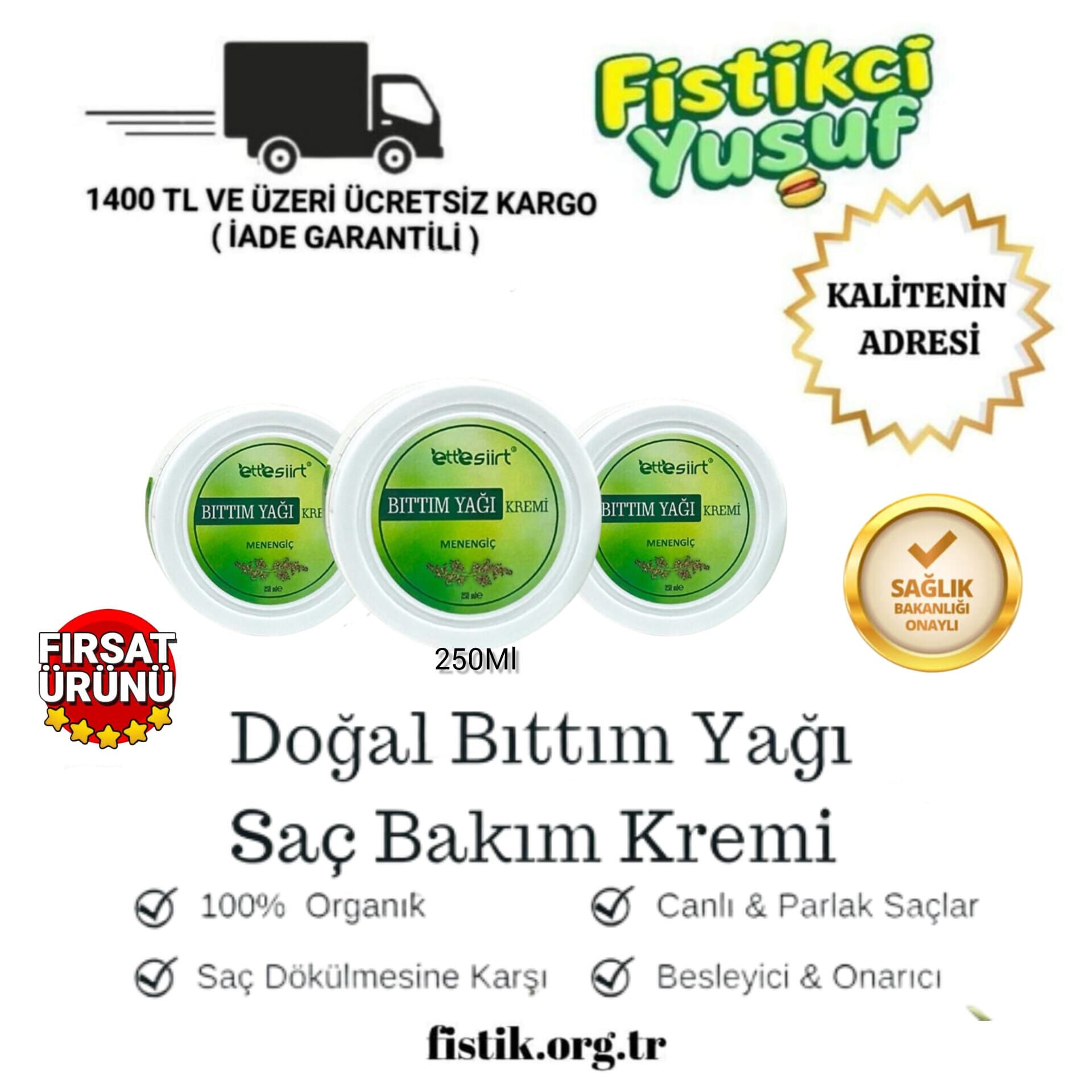 3 ADET BITTIM YAĞI SAÇ BAKIM KREMİ